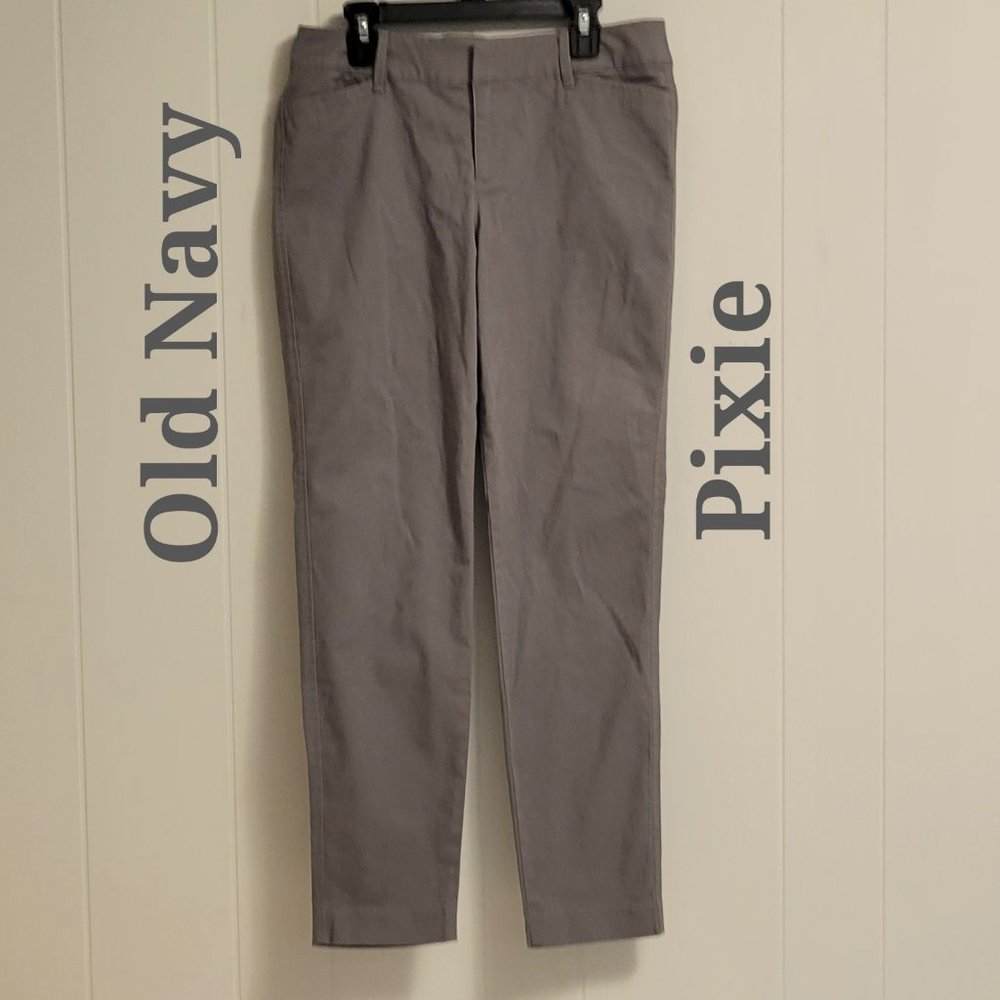 Old Navy Pixie Gray Straight Leg Work Pants Sz: 4… - image 1